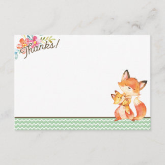 Woodland Fox Baby shower bedankje Bedankkaart