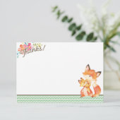 Woodland Fox Baby shower bedankje Bedankkaart (Staand voorkant)