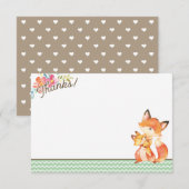 Woodland Fox Baby shower bedankje Bedankkaart (Voorkant / Achterkant)