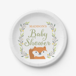 Woodland Fox Baby shower Borden Papieren Bordje