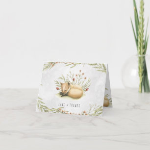 Woodland Fox Baby shower bos Hartelijk dank Bedankkaart