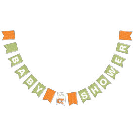 Woodland Fox Baby shower Bunting Flags Vlaggetjes