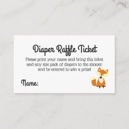 Woodland Fox Baby shower Diaper Raffle Ticket Informatiekaartje