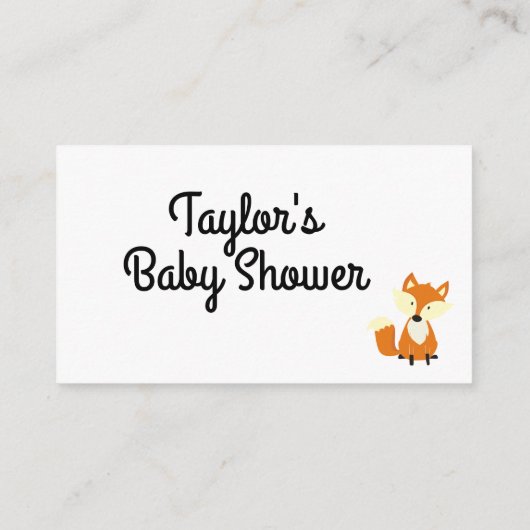 Woodland Fox Baby shower Diaper Raffle Ticket Informatiekaartje (Achterkant)