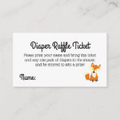 Woodland Fox Baby shower Diaper Raffle Ticket Informatiekaartje (Voorkant)