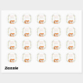 Woodland Fox Baby shower Favor Sticker (Vel)