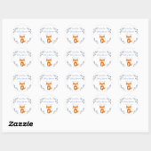 Woodland Fox Baby shower Favor Sticker (Vel)