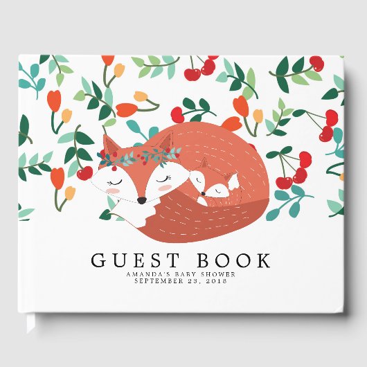 Woodland Fox Baby shower gastenboek (Voorkant)