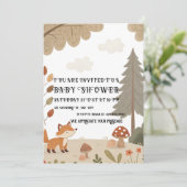 Woodland Fox Baby Shower Invitation Kaart (Staand voorkant)