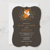 Woodland Fox Baby shower Invitation Kaart (Voorkant)