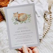 Woodland Fox Baby shower Invitation Kaart