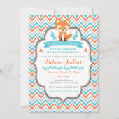 Woodland Fox Baby shower Invitation Kaart (Voorkant)