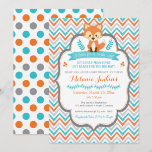 Woodland Fox Baby shower Invitation Kaart