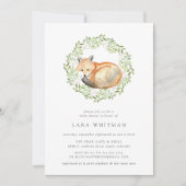 Woodland Fox Baby shower Invitation Kaart (Voorkant)