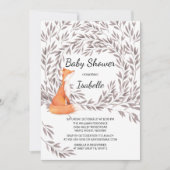 Woodland Fox Baby shower Invite Kaart (Voorkant)