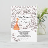 Woodland Fox Baby shower Invite Kaart (Staand voorkant)