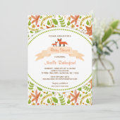 Woodland Fox Baby shower Invites / moeder en baby Kaart (Staand voorkant)