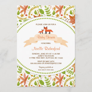 Woodland Fox Baby shower Invites / moeder en baby Kaart