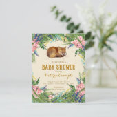 Woodland Fox Baby shower Kaart (Staand voorkant)