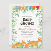 Woodland Fox Baby shower Kaart (Voorkant)