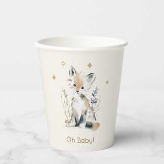 Woodland Fox Baby Shower paper cups Papieren Bekers