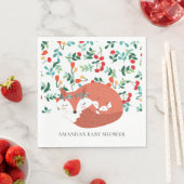 Woodland Fox Baby shower Papieren servetten (Insitu)