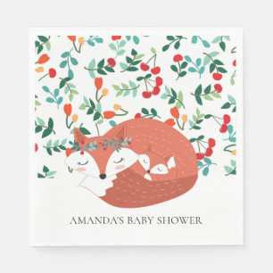 Woodland Fox Baby shower Papieren servetten