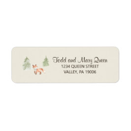 Woodland Fox Baby shower Return Address Labels