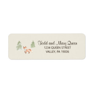 Woodland Fox Baby shower Return Address Labels