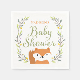 Woodland Fox Baby shower servetten