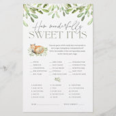 Woodland Fox Baby shower Snoep gissen spel Flyer (Voorkant)