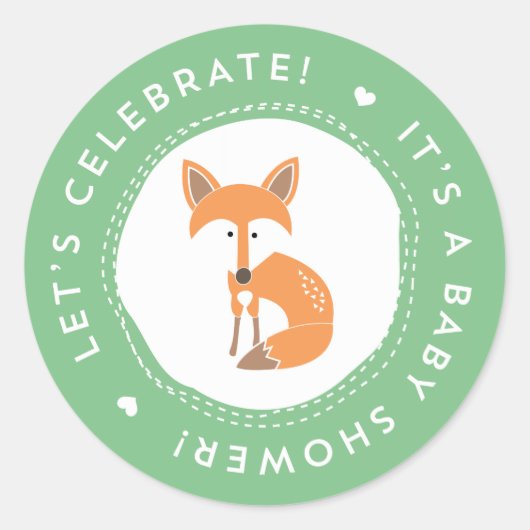 Woodland Fox Baby shower Stickers (Voorkant)