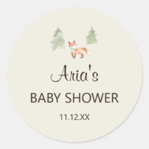 Woodland Fox Baby shower Uitnodigingsenvelop Seal