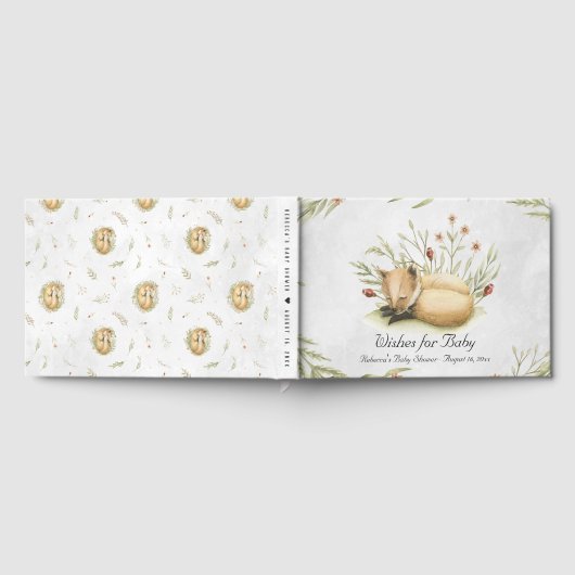 Woodland Fox | Baby shower van bosdieren Gastenboek (Volledig)