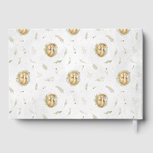 Woodland Fox | Baby shower van bosdieren Gastenboek (Achterkant)