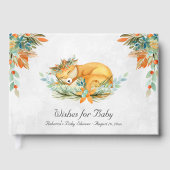 Woodland Fox | Baby shower van bosdieren Gastenboek (Voorkant)