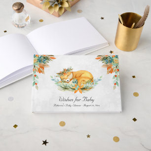 Woodland Fox Baby shower van bosdieren Gastenboek