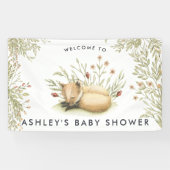 Woodland Fox | Baby shower Welkomstbanner Spandoek (Horizontaal)