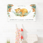 Woodland Fox | Baby shower Welkomstbanner Spandoek (Insitu)