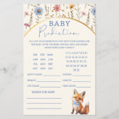 Woodland Fox Baby Voorspelling Spel Kaart Dusty Bl (Voorkant)