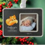 Woodland Fox Baby's 1e Kerstmis Foto Ornament<br><div class="desc">Schattigee bosvos voor een baby jongens of meisjes eerste kerst. Overeenkomende objecten beschikbaar in onze winkel.</div>