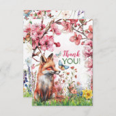 Woodland Fox bedankjes Bedankkaart (Voorkant / Achterkant)