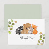 Woodland Fox Beer Raccoon Bunny Dank u kaart (Voorkant / Achterkant)