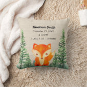 Woodland Fox Birth Stats Brown Nursery Kussen (Deken)