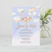 Woodland Fox Blue Sky Cloud | Baby shower per post Kaart (Staand voorkant)