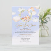Woodland Fox Blue Sky Dream | Virtueel Baby shower Kaart (Staand voorkant)