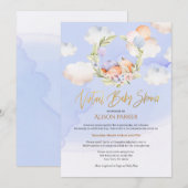 Woodland Fox Blue Sky Dream | Virtueel Baby shower Kaart (Voorkant / Achterkant)