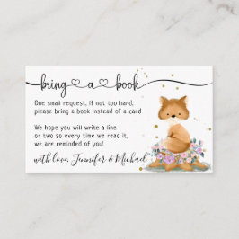 Woodland Fox-boeken voor babyshower Informatiekaartje