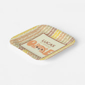 Woodland Fox Boho Rainbow First Birthday Papieren Bordje (Gebogen)