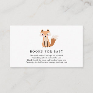 Woodland Fox Books voor Baby-invoegkaart Informatiekaartje